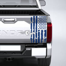 Toyota Tundra Bed Pickup Truck Portón trasero destruido Grange Stripes Bandera de EE. UU. Pegatinas de vinilo Calcomanía
 2