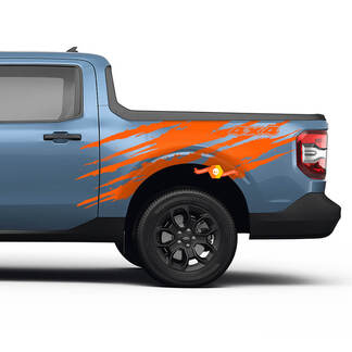 Par Ford Maverick 4X4 Side PickUp Bed Rear Fender Logo Splash Graphics Calcomanías Cualquier color Pegatinas Maverick
