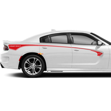 Kit de Vinilo de Franjas Laterales con Texto Personalizado y Logo GT para Dodge Charger_2