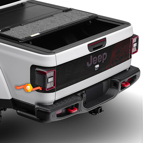 Jeep Gladiator puerta maletero puerta trasera mapa topográfico pegatinas calcomanías gráficos de vinilo 3 colores
