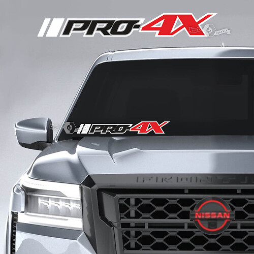 Calcomanía de vinilo con logotipo PRO-4X para parabrisas de Nissan Frontier