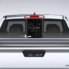 Adhesivo de vinilo para ventana trasera estilo topográfico Pro-4X para Nissan Frontier_3