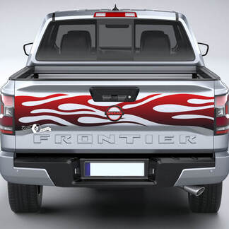 Nissan Frontier Tailgate Flame Vinilo Pegatinas Calcomanías Gráficos Degradado 2 Colores
