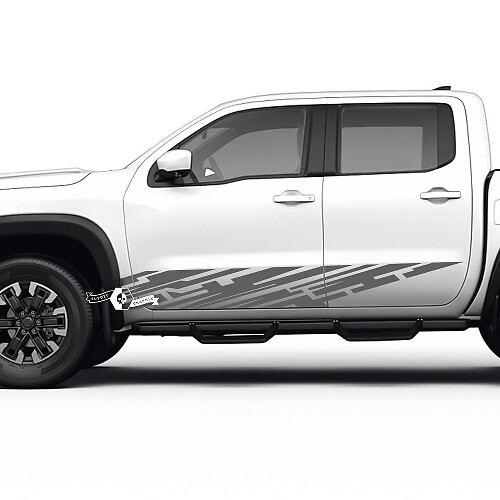 Par de puertas Rocker Panel Nissan Frontier Destroyed Grange Vinilo Pegatinas Calcomanías Gráficos
