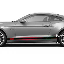 Par Ford Mustang Mach Retro Rocker Calcomanía Vinilo Etiqueta Coche Vehículo Shelby Sport Racing Stripe Trim 2 colores
 2