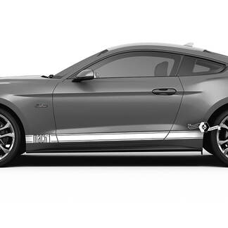 Par Ford Mustang Mach 1 Rocker Calcomanía Vinilo Etiqueta Coche Vehículo Shelby Sport Racing Stripe
