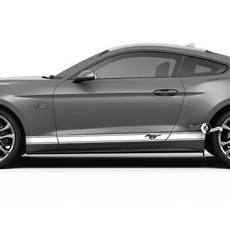 Par Ford Mustang Mach Rocker Panel calcomanía vinilo pegatina Logo coche vehículo Shelby Sport Racing Stripe
