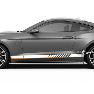 Par Ford Mustang Mach Rocker Panel Calcomanía Vinilo Etiqueta Línea Coche Vehículo Shelby Sport Racing Stripe 2 colores
 1