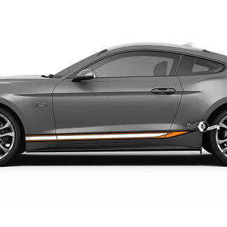 Par Ford Mustang Mach Rocker Panel Calcomanía Vinilo Etiqueta Coche Vehículo Shelby Sport Racing Stripe 3 colores
