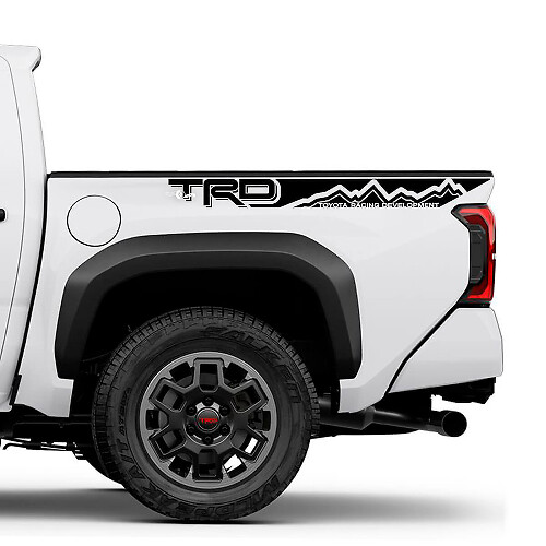 Kit de calcomanías de vinilo con franjas laterales estilo montaña TRD para cama de Toyota Tacoma