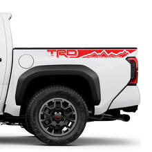 Kit de calcomanías de vinilo con franjas laterales estilo montaña TRD para cama de Toyota Tacoma_3