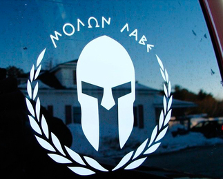 Molon Labe 2da enmienda Gladiator Spartan Gun Rights calcomanía pegatina JEEP TRUCK 1