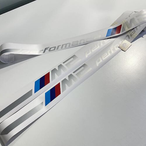 2x 2023 BMW M2 G87 M Performance Silver Stripes pegatina de vinilo
