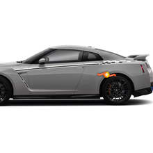 Par Nissan Skyline GTR R35 Nismo inspirado R Tune puerta cuerpo raya pegatina kit de calcomanías 3 colores
 2
