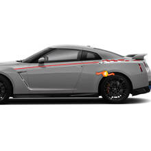 Par Nissan Skyline GTR R35 Nismo inspirado R Tune puerta cuerpo raya calcomanía kit 2 colores
 2