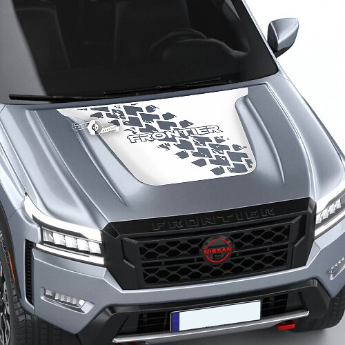 Calcomanía para capó Nissan Frontier S SV Pro-4x, calcomanías gráficas opacas de vinilo con pista de neumáticos todoterreno
