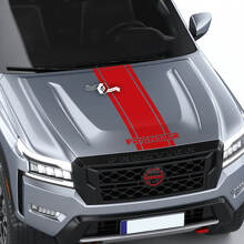Calcomanía para capó Nissan Frontier S SV Pro-4x, calcomanías gráficas con logotipo de línea de vinilo a rayas
 2