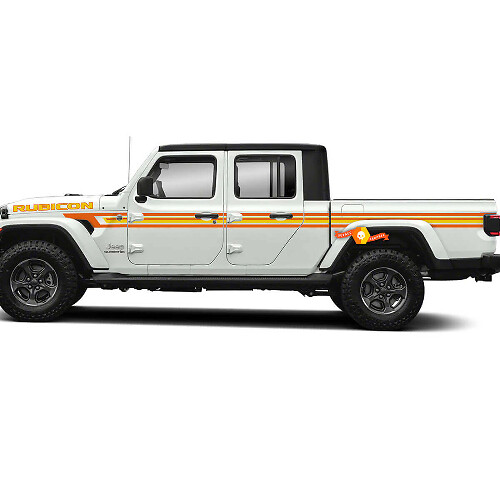 Kit de vinilos adhesivos con rayas laterales y capó estilo retro para Jeep Gladiator
