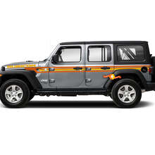 Kit de vinilos adhesivos con rayas laterales y capó estilo retro para Jeep Gladiator_2