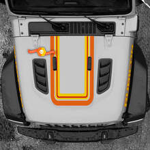 Kit de vinilos adhesivos con rayas laterales y capó estilo retro para Jeep Gladiator_3