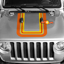 Kit de vinilos adhesivos con rayas laterales y capó estilo retro para Jeep Gladiator_4