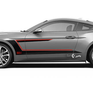 Par de rayas de guardabarros de puertas para Ford Mustang Shelby GT500 GT350 Mach1 Mach 1 Logo 2 colores
