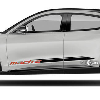 Par Ford Mustang MACH-E MACH E Rocker Panel Contorno Rayas Puerta lateral Calcomanías de vinilo 2 colores
