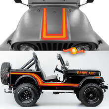 Kit de capó, panel basculante lateral, guardabarros delantero y trasero, Jeep Renegade CJ7, calcomanías de vinilo, gráficos, elegir colores
 2