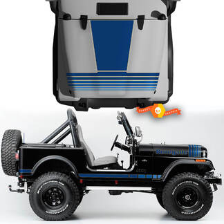 Kit de capó, panel basculante lateral, guardabarros delantero y trasero, Jeep Renegade CJ7, calcomanías de vinilo, líneas gráficas, estilo, elegir colores
 1