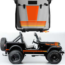 Kit de Vinilo con Rayas Laterales y en el Capó de Estilo Vintage para Jeep CJ7 Renegade 1984-1986_2