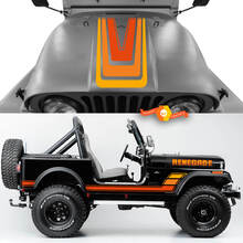 Kit de capó, panel basculante lateral, guardabarros delantero y trasero, Jeep Renegade CJ7, pegatinas gráficas de vinilo, calcomanías a elegir colores
 2