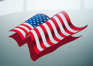 Calcomanía para parachoques horizontal con bandera estadounidense patriótica de Par JEEP