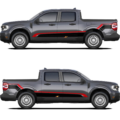 Kit de Calcomanías de Vinilo con Rayas Topográficas para Capó y Laterales para Musclecar Maverick Tremor