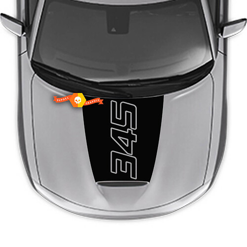 345 Outline Center Blackout — Adhesivo de vinilo (capó) para Dodge Charger 2015-2024