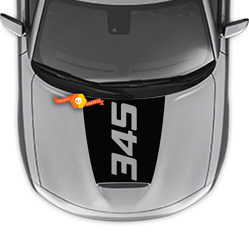 345 Solid Center Blackout — Adhesivo de vinilo (capó) para Dodge Charger 2015-2024
