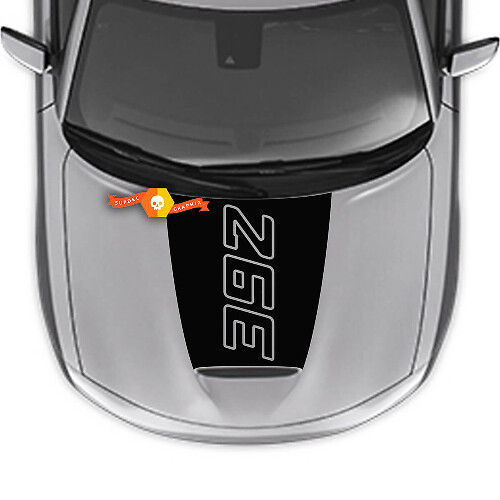 392 Outline Center Blackout — Adhesivo de vinilo (capó) para Dodge Charger 2015-2024