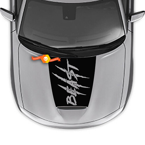 Calcomanía adhesiva para capó con marcas de arañazos y garras de BEAST para Dodge Charger 2015-2024
