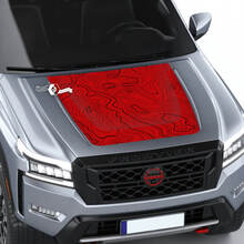 Nissan Frontier 2024 Pro-4x Calcomanía para capó Vinilo Mapa topográfico Líneas de contorno Calcomanías gráficas opacas Etiqueta
 2