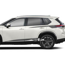 Par Nissan Rogue puertas laterales guardabarros trasero panel basculante rayas pegatina vinilo gráfico
 2