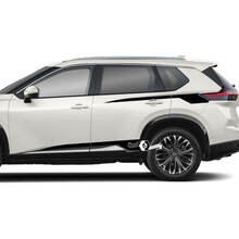 Par Nissan Rogue puertas laterales guardabarros trasero panel basculante rayas pegatina vinilo gráfico
 3