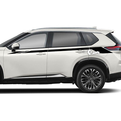 Pegatina de vinilo lateral con franjas decorativas para Nissan Rogue
