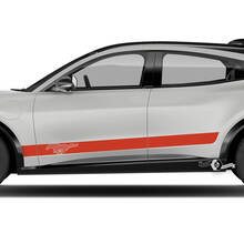 Par Ford Mustang MACH-E MACH E Logo Rocker Panel Stripes Puerta lateral Calcomanías de vinilo
 3