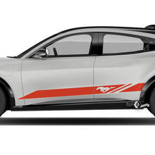 2x Ford Mustang MACH-E MACH E Logo Rocker Panel Stripes Puerta lateral Calcomanías de vinilo
 2