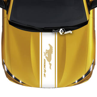 Hood Ford Mustang MACH-E MACH E Stripe Logo Líneas de contorno Calcomanías de vinilo

