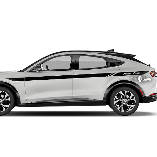 Par Ford Mustang MACH-E MACH E Doors Top Line Stripes Side Door Calcomanías de vinilo
