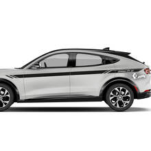 Par de pegatinas de vinilo para puerta lateral de Ford Mustang MACH-E MACH E, guardabarros delantero, línea superior, rayas
 2