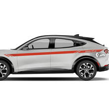 Par de pegatinas de vinilo para puerta lateral de Ford Mustang MACH-E MACH E, guardabarros delantero, línea superior, rayas
 3