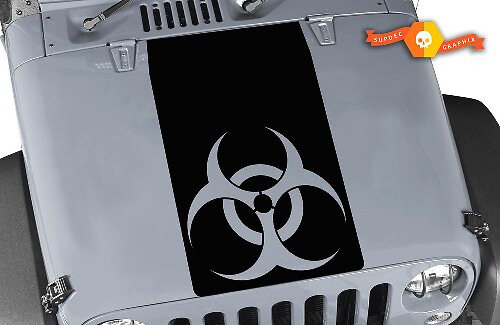 Vinilo Adhesivo de Capucha de Bloqueo Biohazard para Jeep Wrangler