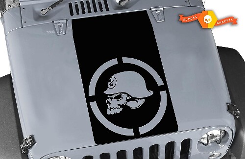 Vinilo adhesivo Metal Mulisha Skull Blackout para capó de Jeep Wrangler