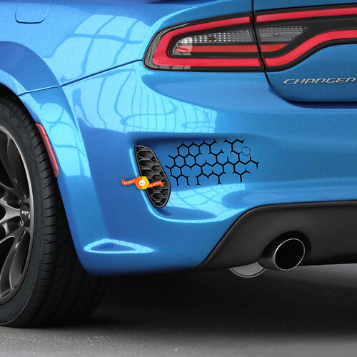 Par Dodge Charger SRT HONEYCOMB TRUNK Calcomanías de vinilo Pegatinas gráficas
